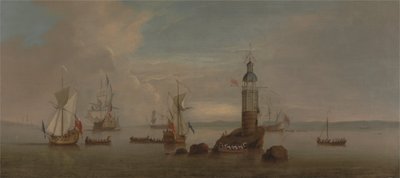 Die Eröffnung des ersten Eddystone-Leuchtturms im Jahr 1698 von Peter Monamy